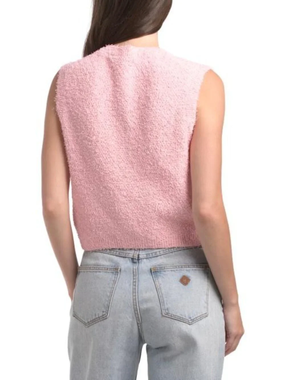 ENDLESS ROSE Textured Sleeveless Buttoned Vest Sweater - Picture 2 of 3